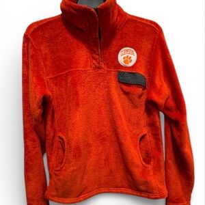 Pro Edge Vibrant Orange Clemson Fleece Pullover size medium